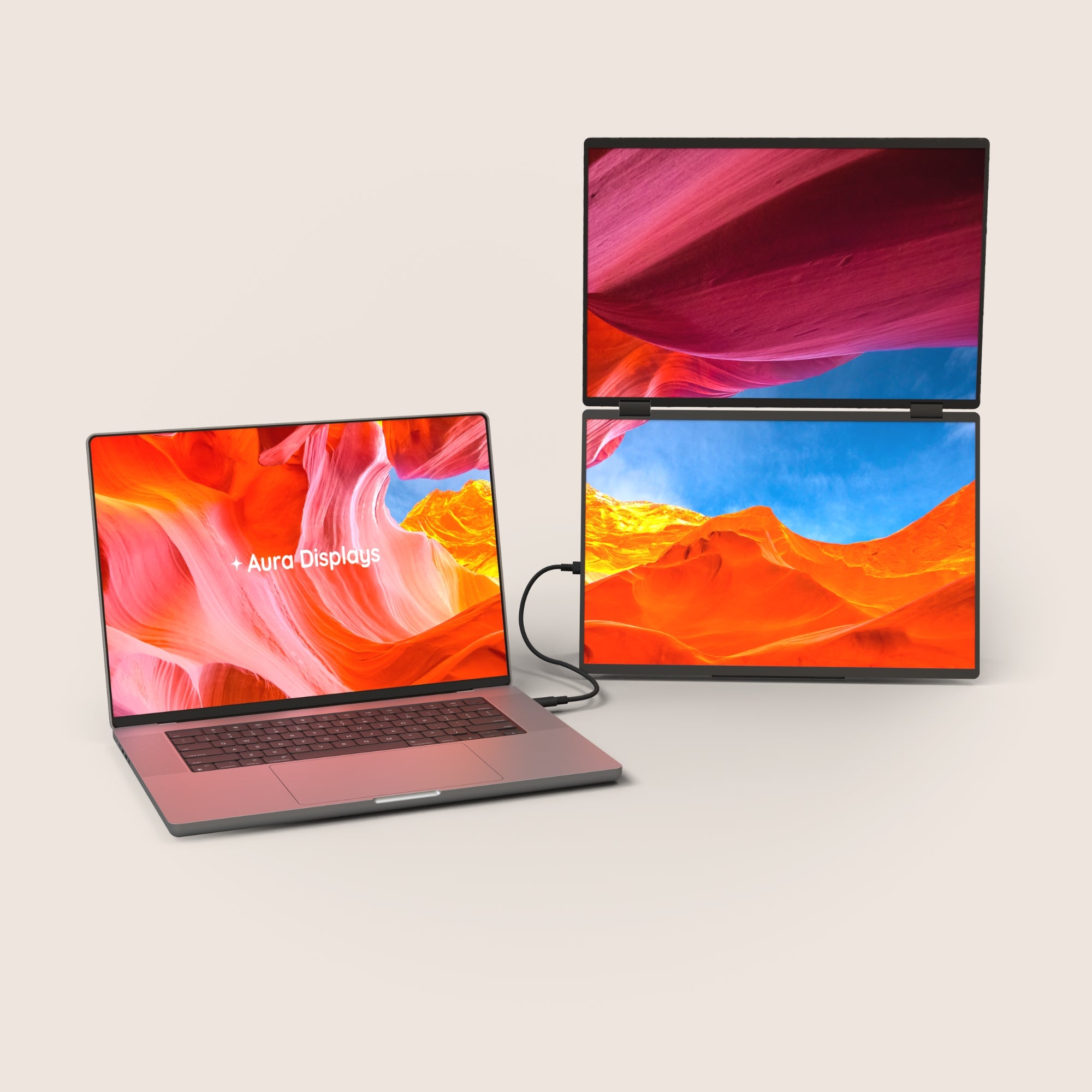 Foldable 24 Portable Monitor Dual Screen Extender Aura Foldable 24 Portable Monitor Dual Screen Extender Aura